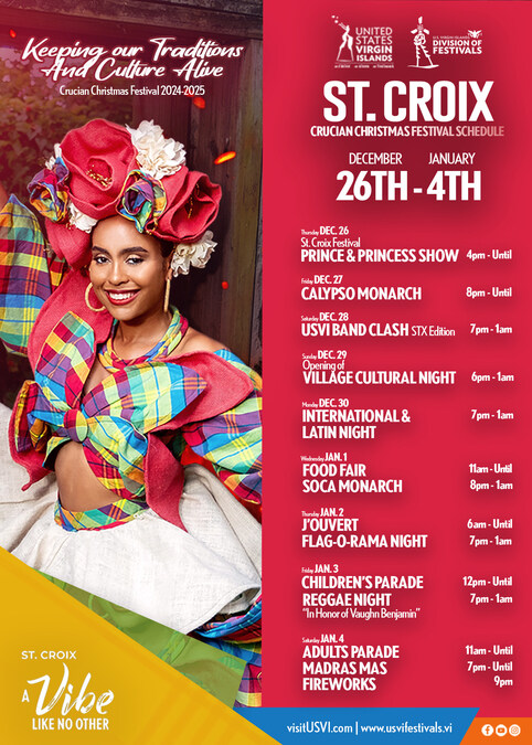 U.S. Virgin Islands Announces Updated Carnival Schedule and Performance Line-up for 2024/2025 Crucian Christmas Festival