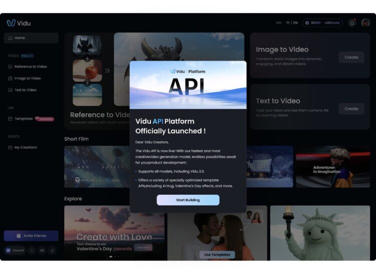 ShengShu Technology Lays Foundation for Scalable AI Video Generation with Launch of Vidu API Offering Instant Access and Industry-leading Speed for Enterprises & Developers